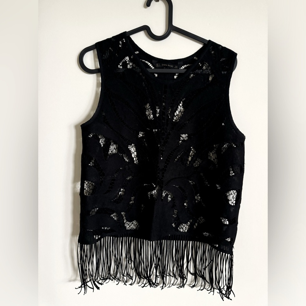 Zara top Small with fringe